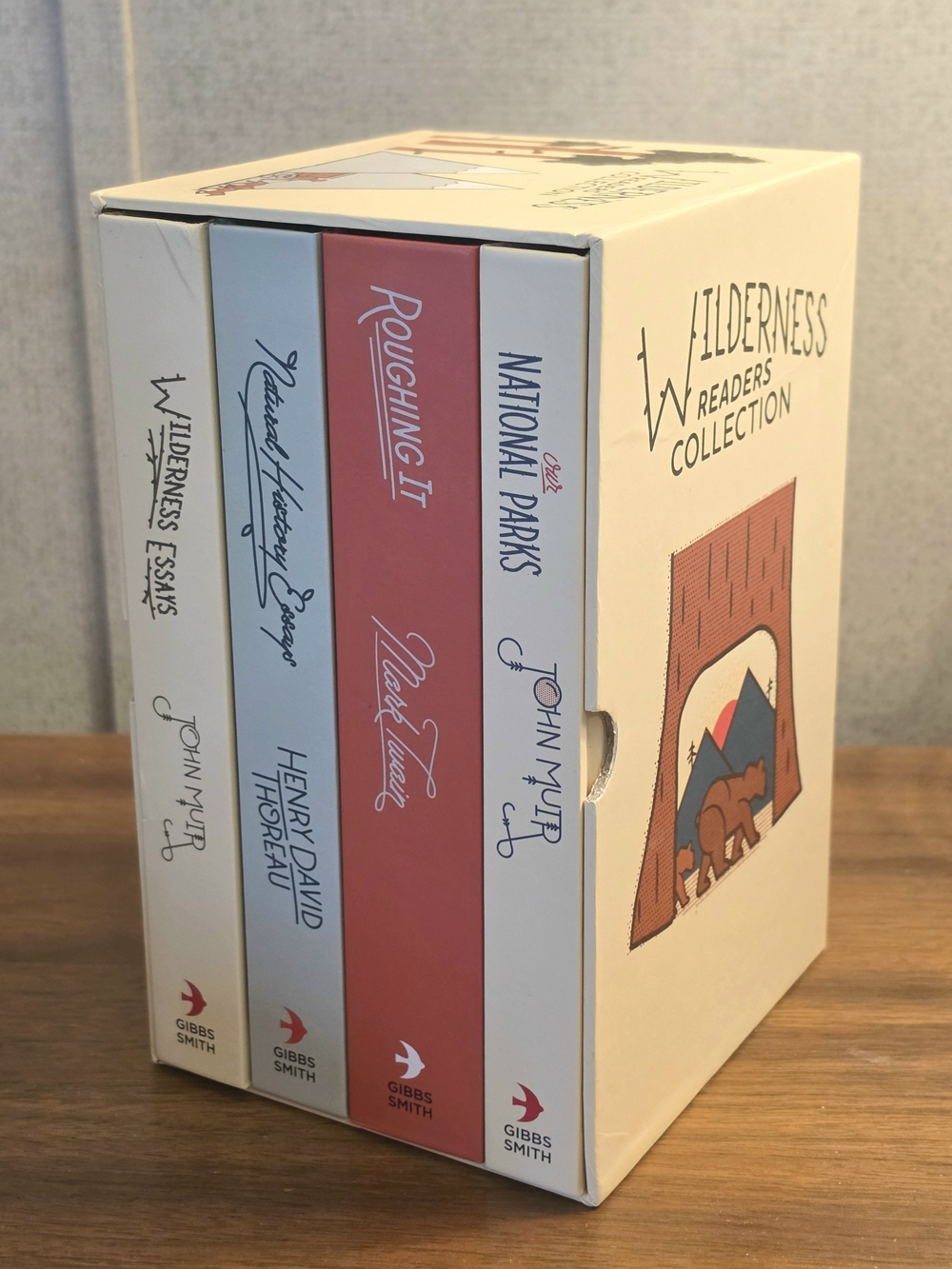 Gibbs Smith Boxed Book Set - White, Light Blue, Pink, Cream Spines